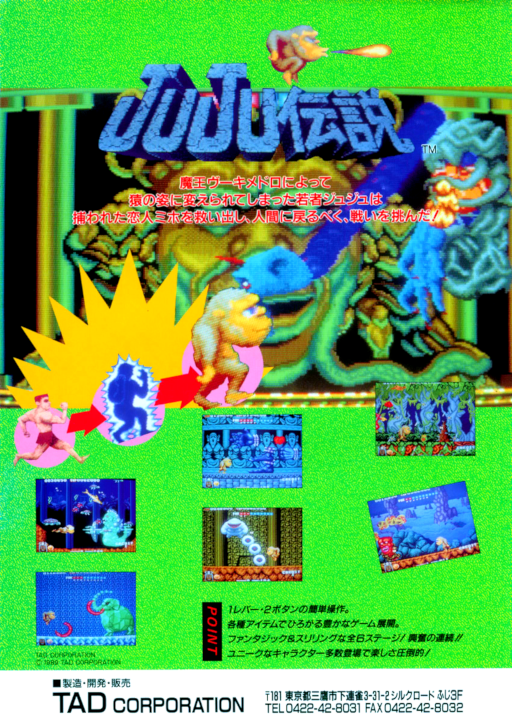 JuJu Densetsu (Playmark bootleg) Arcade Game Cover